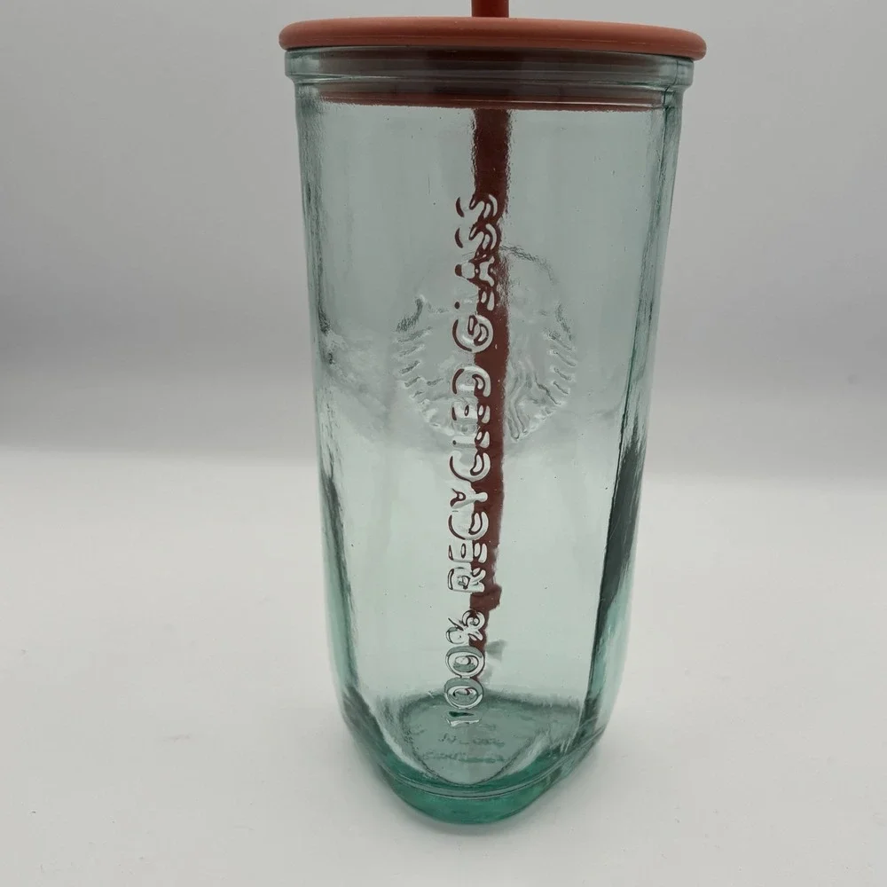 Starbucks Recycled Glass Triangle Bottom Cold Cup Brown Tumbler 16 oz Grande NWT